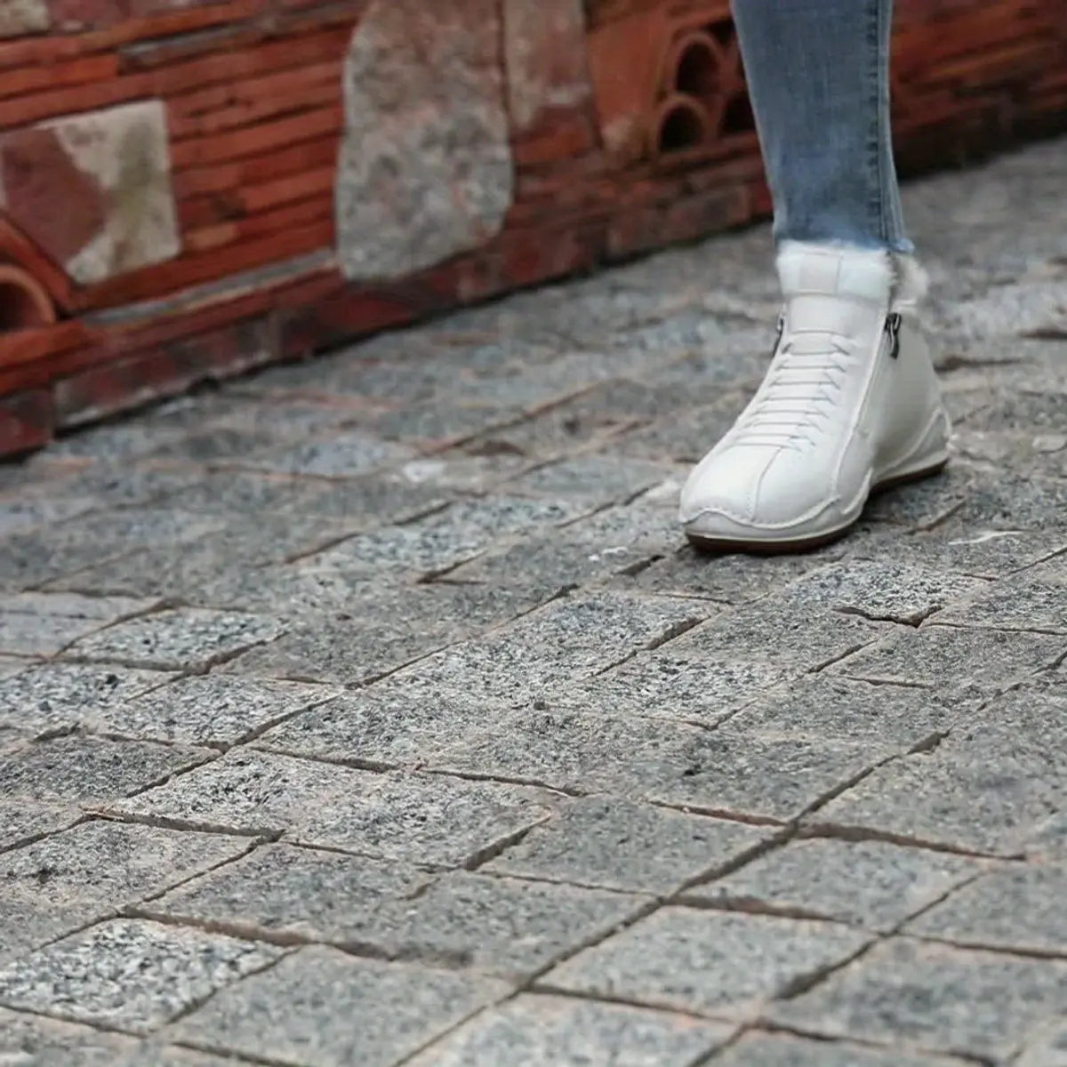 Women's Faux Fur Lined Winter Ankle Boots with Zip-Up Closure — Grace