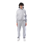 Light Grey Women's Fleece Tracksuit with Hooded Sweatshirt & Jogger Pants — Iris